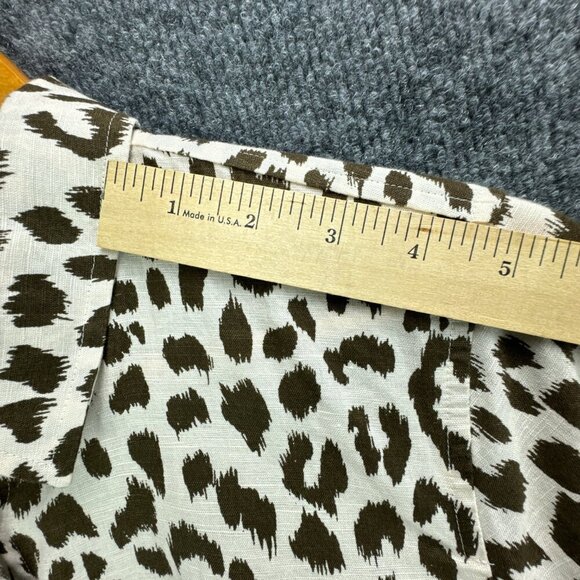 J Crew Shirt Womens 10 Brown Button Up Linen Blend Long Sleeve Breathable - Picture 11 of 15